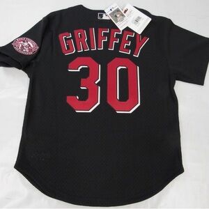 2000 Ken Griffey Jr. #30 Reds Mens Mitchell & Ness Authentic BP Jersey Med